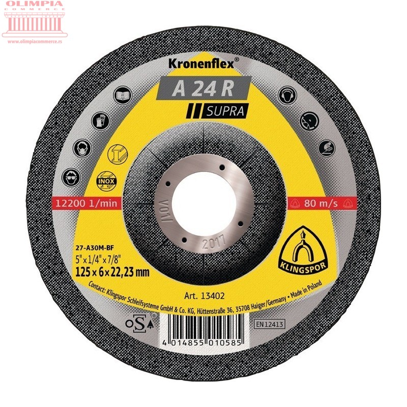 a-24-r-supra-kronenflex-125x60x2223.jpg A24R SUPRA KLINGSPOR 125x6mm 70198 - Image 1