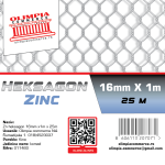 heksagon mreža Zn 16mm x1.2m x 25m